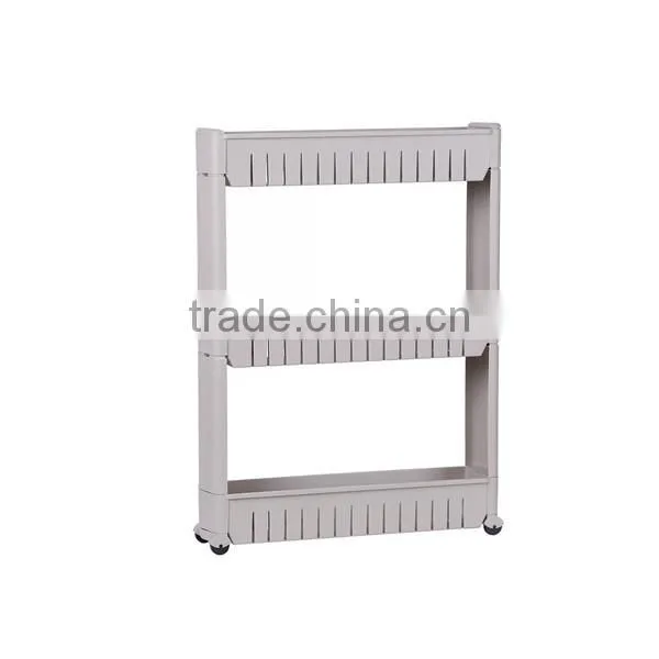 Multi-purpose Removable 3-layer Plastic Bathroom Shelf Crevice Gap Commodity Shelf photo-2