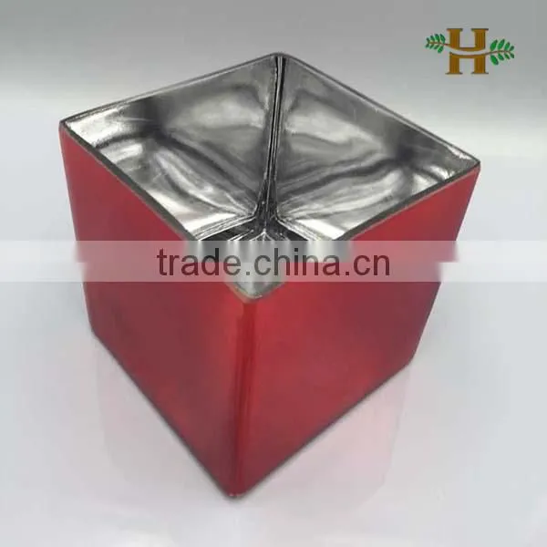 Chinese Factory Wholesale Price Red Small Square Vases photo-2