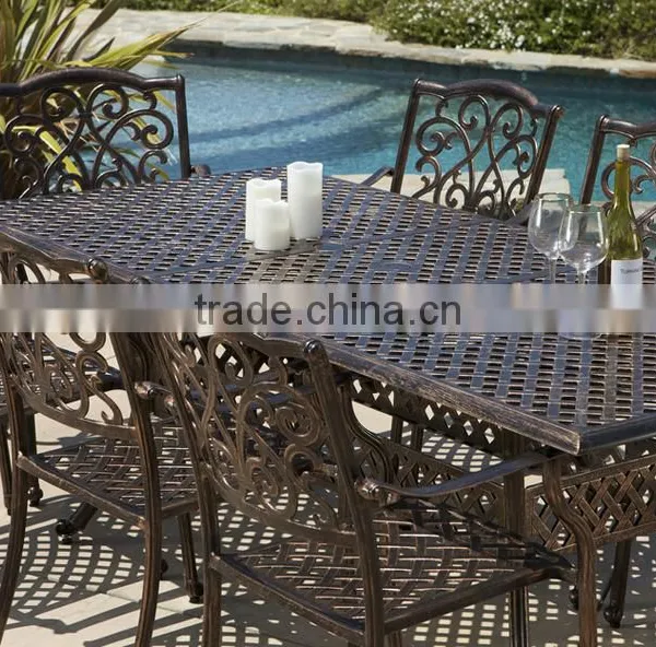 7-piece Dinning Set Extendable Long Table Set Cast Aluminum Outdoor Garden Furniture photo-3