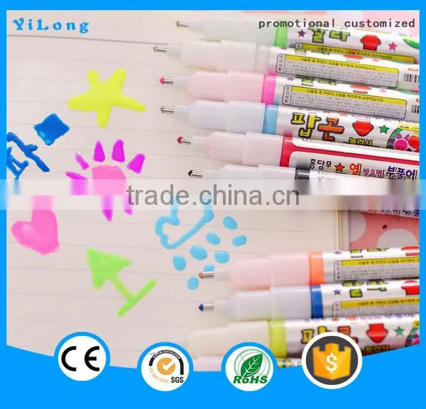 2016 New Style Diy Painting Popcorn Pen Colorful Plastic Pen Drawing Pen photo-3