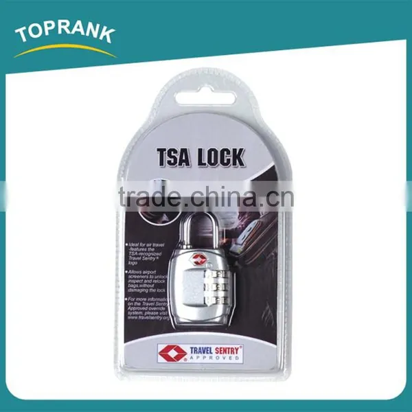 Toprank Factory Directly Sale Colorful Zinc Alloy TSA Safty Luggage Combination Padlock Travel Suitcase Luggage 3-Dial TSA Lock photo-2