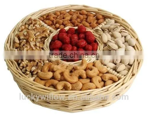 Woven Wicker Nut Baskets With Section photo-2