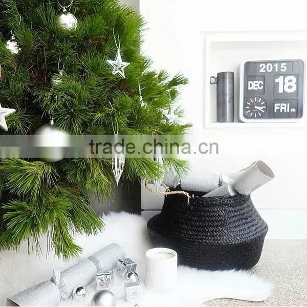 Black Seagrass Basket/ Storage Basket/ Laundry Seagrass Basket photo-2