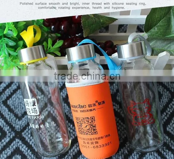 Borosilicate Glass Water Bottle Container With Nylon Water Bottle Sleeve photo-3