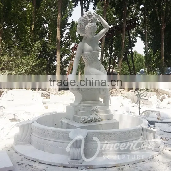Outdoor Landscape Decoration Stone Carving Woman Pouring Water Statue photo-2