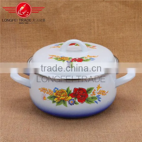 Cheap Price 5pcs Persimmon Typemulti-purpose Enamel Casserole / Cookware Set photo-3