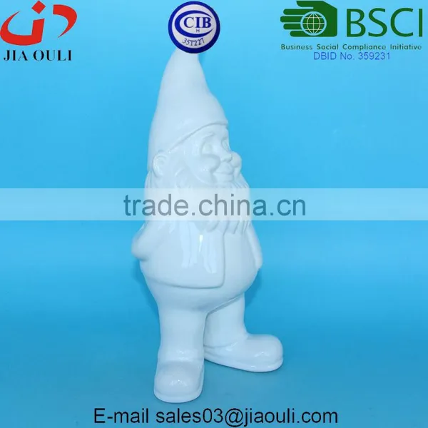 Table Centerpieces Christmas Decorations White Ceramic Santa Claus photo-3