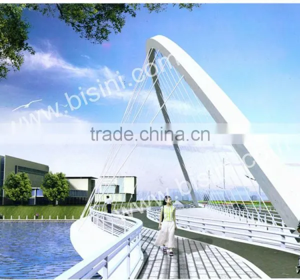 Modern Stayed-cable Bridge, Pine Sea Landscape Bridge, Customized Decorative Bridge(BF08-Y10002) photo-2