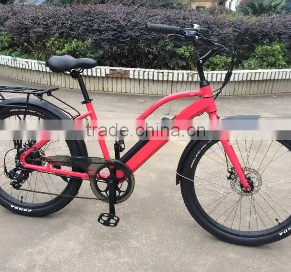 26 Inch Brushless Hub Electric Bicycle Lithium Battery Powered Electric Beach Cruiser Bike for Lady photo-4