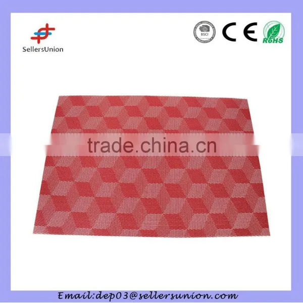 45*30cm 3D Check Jacquard pp Placemats for Restaurant