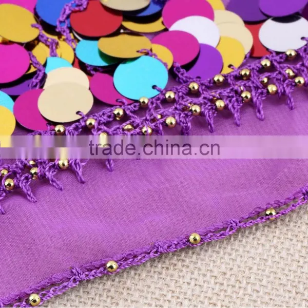 Dancing Coin Chain Sequin Belly Dance Hip Belt Skirt Scarf Wrap Waistband photo-6