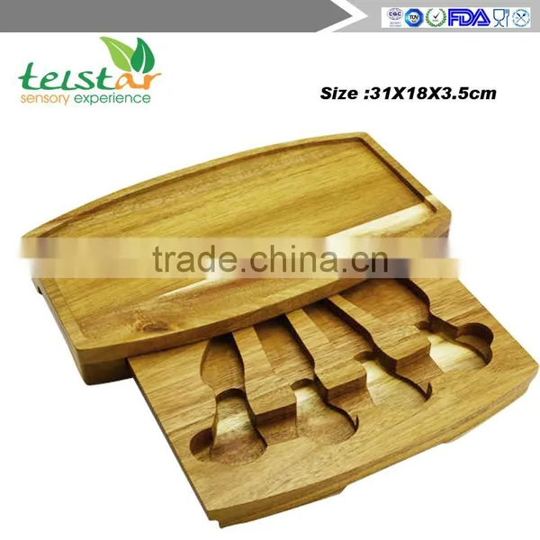 2016 Bamboo Cheese Board and Tools Set With Swivel Base photo-4