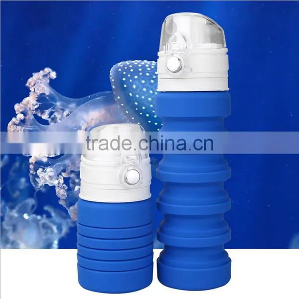 UCHOME TOP Hot Sale Outdoor 100% Food Grade Travel Foldable Collapsible Silicone Water Bottle photo-3