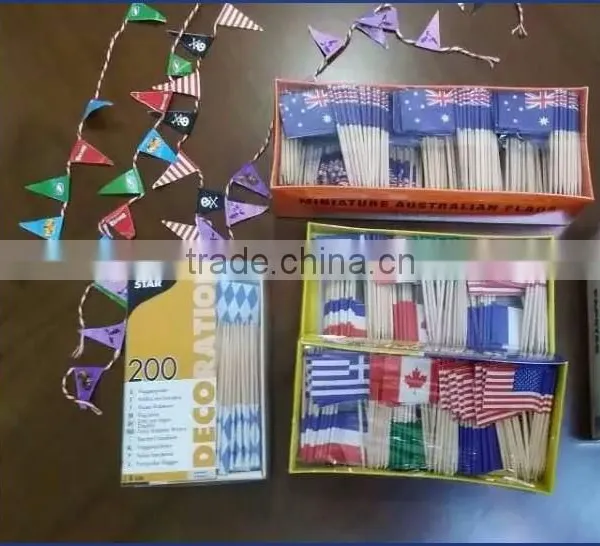 Wooden Flag Sticks Party Supply Christmas Decor