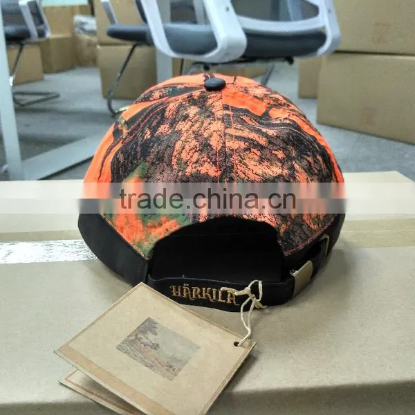 Wholesale Custom Baseball Cap Orange Camo Cap Landscape Painting Hat photo-4