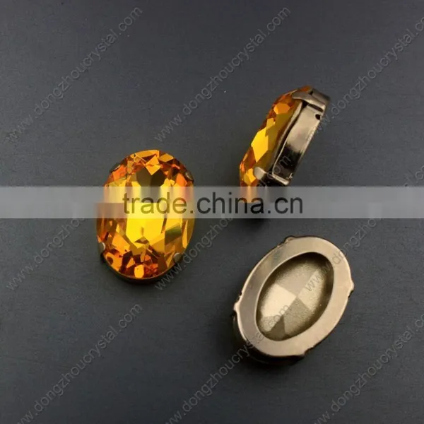 Best-selling Topaz Drop Shape Glass Fancy Stones.Factory Price Pointback Faceted Glass photo-3