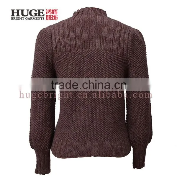 Long Sleeve Turtle Neck Vintage Custom Knit Sweater Women photo-2
