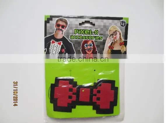 2015 Latest Acrylic Pixelated Bow Tie ,bowknot Plastic Bow Tie Brooch photo-3