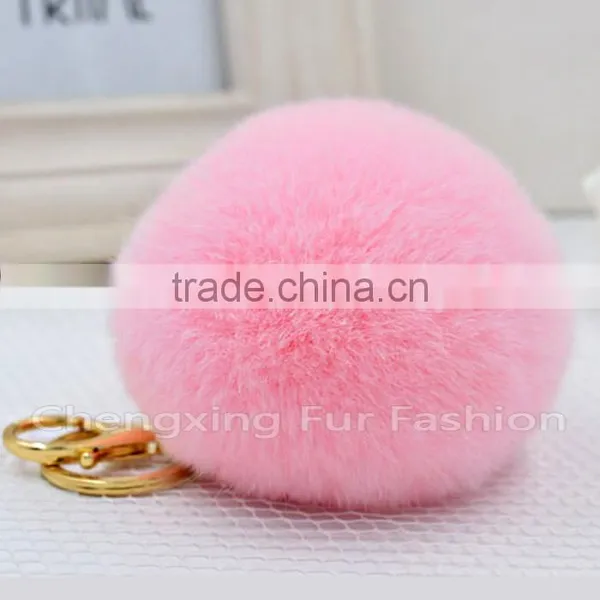 CX-R-23 Genuine Rabbit Fur & Faux Fur Keychain/ Key Ring photo-2