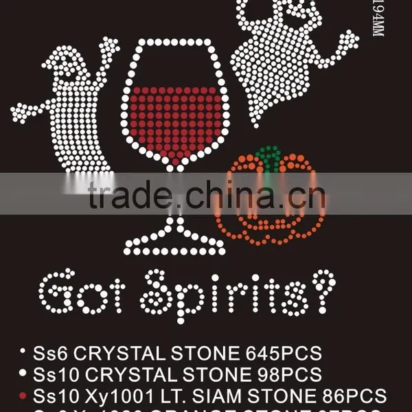 Custom Lovely Ghost Rhinestone Transfer /hot Fix Rhinestone Made in China photo-3