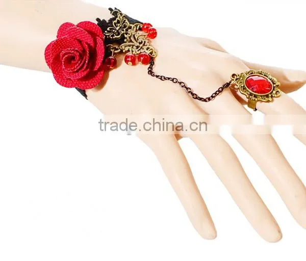 American Export Antique Flower Design Bracelet and Ring Sets Bride Jewelry Set photo-3