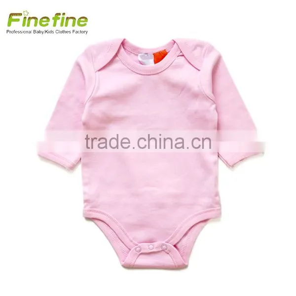 Fall Plain Long Sleeve Baby Clothes Printed White Baby Rompers photo-6