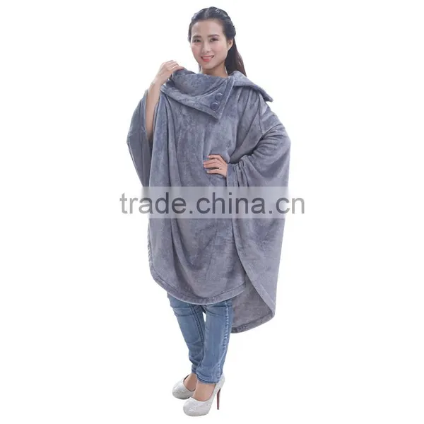 Women Oversize Falnnel Ponchpo ,luxury Pajamas