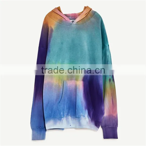 2017 OEM Spring Round Neck and Long Sleeves Oversized Tie-dye Sweat Hoodie photo-6