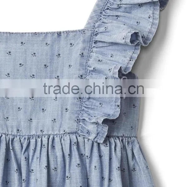 Bulk Wholesale 2017 Kids Clothing Cute Baby Girl Summer Clothes Elegant Floral Flutter Dress photo-2