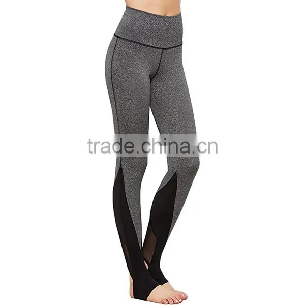 OEM Custom Lady Fitness Trample Feet Mesh Skin Tight Yoga Pants photo-3