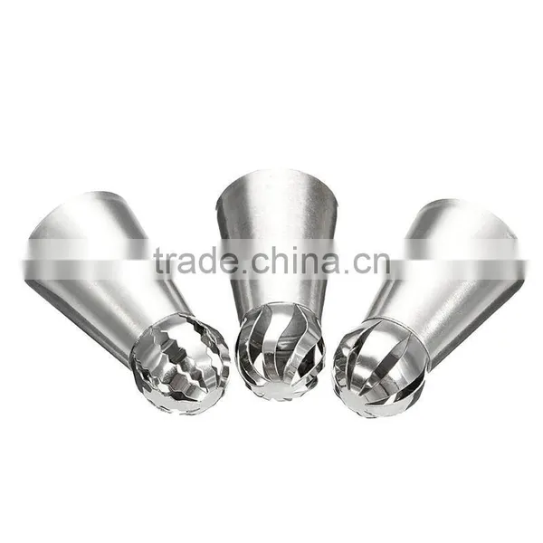 3PCS/LOT Stainless Steel Icing Piping Tips Nozzle Sphere Shape Russian Lcing Piping Nozzles Pastry Tips Decoration photo-4