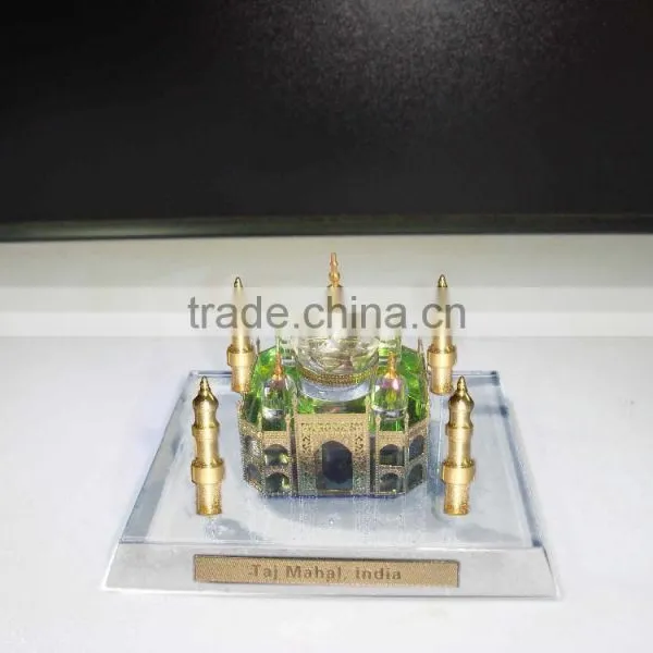 High Quality K9 Crystal Taj Mahal Model With 24k Gold Plating Metal JC0008 photo-3