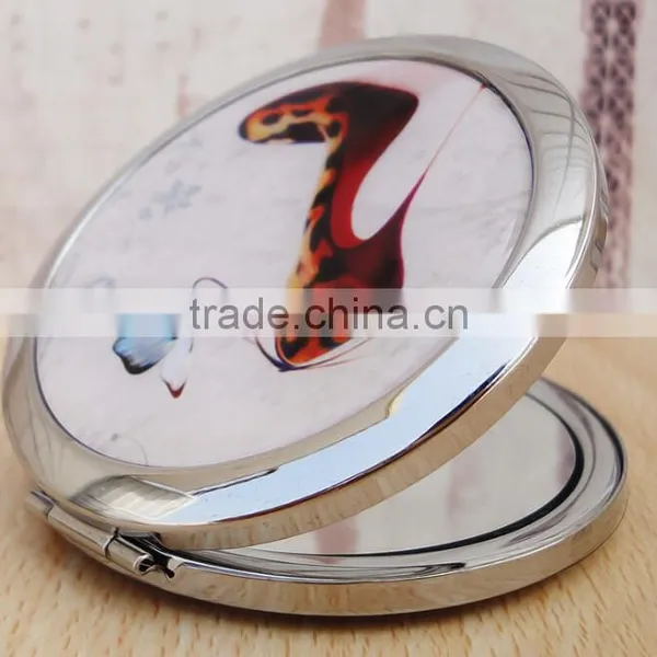 Make Up Handbag or Dressing Table Mirror Metal Chrome Plating Metal Cosmetic Mirror,Pocket Mirror,High Heel Mirror Dubaa Fashion photo-3