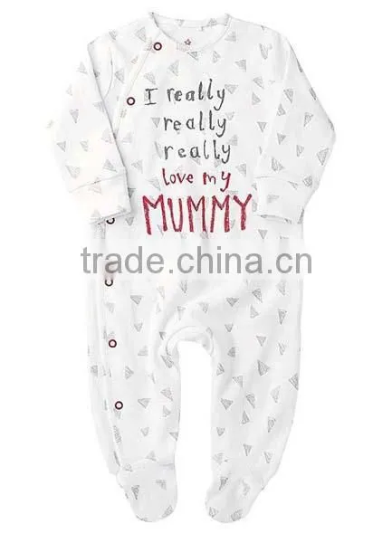 Autumn Letter Full Printed Footbinding Baby Romper photo-3