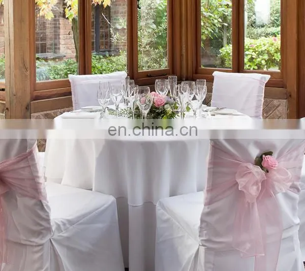 Newest Style Chiffon Ruffled Wedding Chair Cover Sash With Hood photo-3