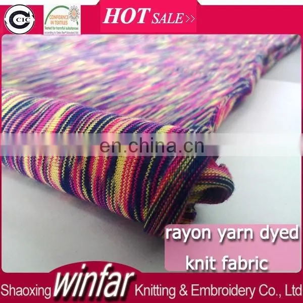 Winfar Textile Yarn Dyed Rayon Stretch Knit Fabric For Dress