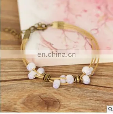 Diy Folk Style Hand Chain Fashion Handmade Ethnic Ceramic Woven Bead Colorful Gem Jewelry Classic Bracelet Gift photo-6