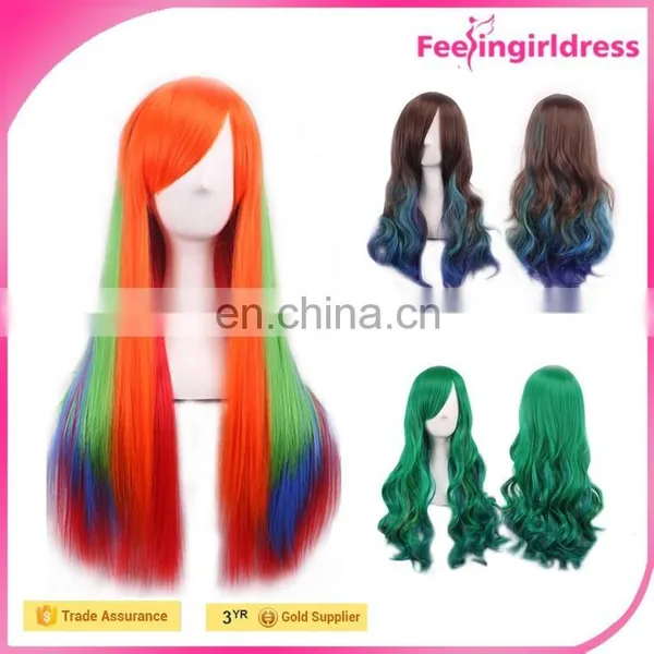 100 Human Long Straight Hair Japanese Hot Cosplay Wig photo-3