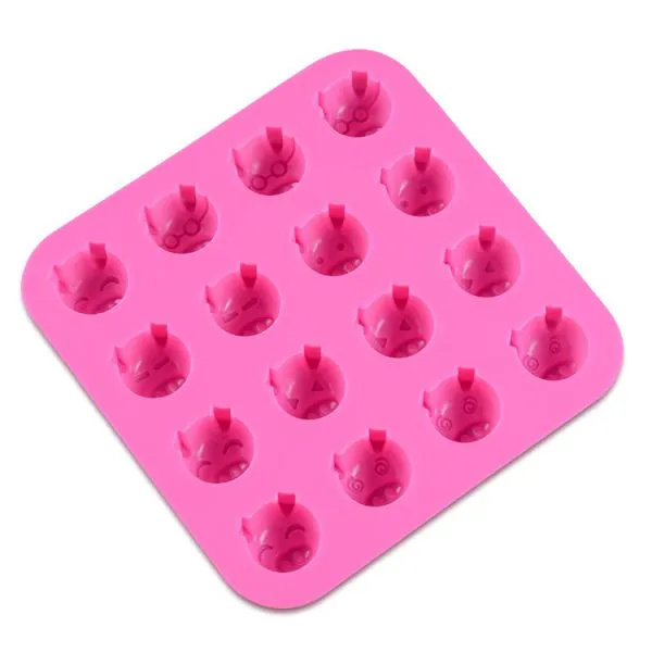 Free Sample Food Grade Heat Resistant Nontoxic Silicone Cake Mold Baking Mousse Pudding Mold Tool Pig Head 16holes photo-3