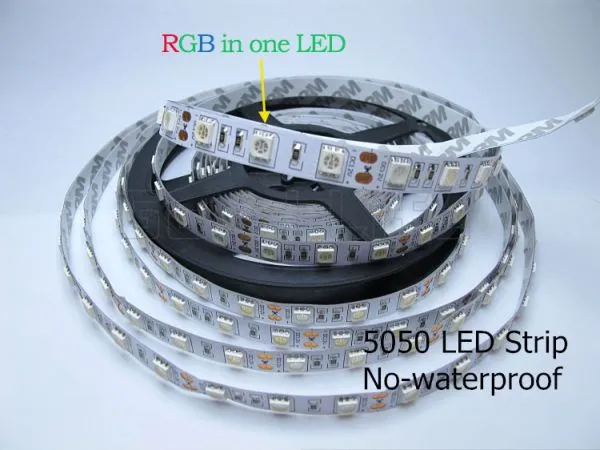 RGB LED Strip 3528 Set / RGB LED Strip 5050 Set DC12V 60LED/m 5M/Lot, LED Tape RGB,RGB Controller photo-2
