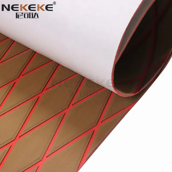 NEKEKE 6mm Light Brown + Blue + Diamond on Surface Boat Yacht Marine EVA Deck Foam Sheet Composite Outdoor Decking photo-5