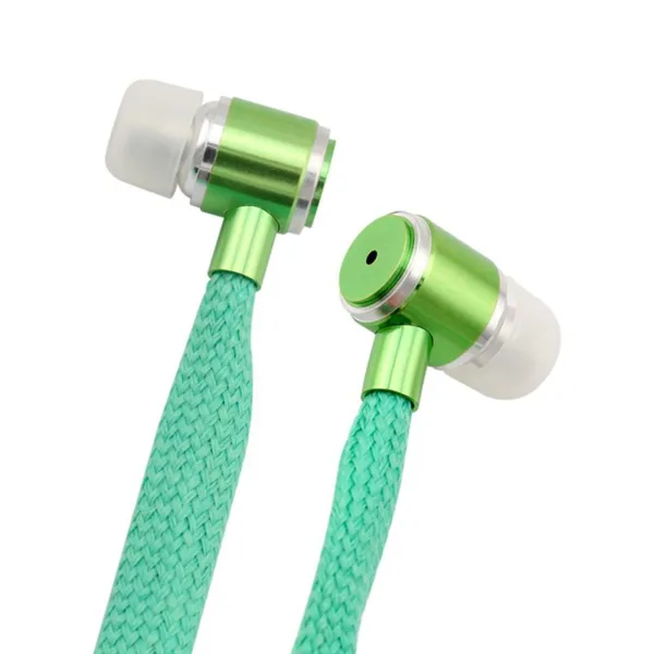 Air Tube Rope Braided Flat Cable Wired Earphones With MIC Headset photo-3
