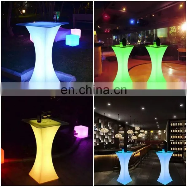 Gold Stainless Steel Light up Cup Shaped Led Bar Cocktail Table Led Chairs Bar Tables Bar Stools Nightclub Furniture photo-3