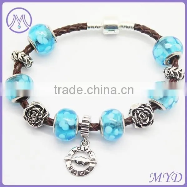 European Style 925 Sterling Silver Plated Women Beaded Bracelets photo-4