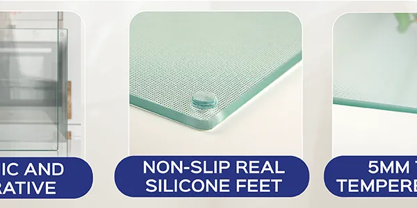 Textured Translucent Glass Worktop Protector, 40 x 30 cm (16