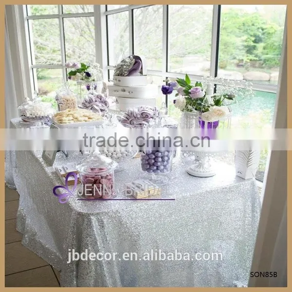 SQN#24 Wholesale 132" Round Champagne Rose Gold Sequin Table Cloth Quality Choice photo-6