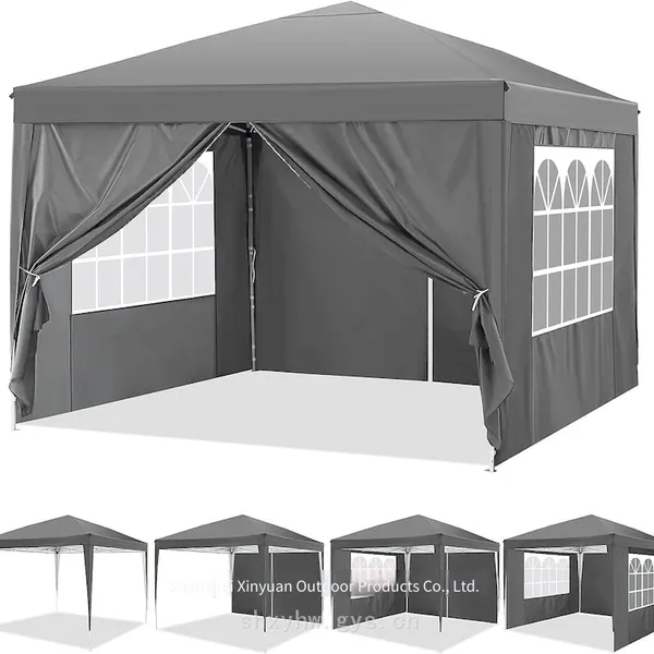 Folding Gazebo Party Tent 10x10 Feet Commercial Sunshade Tent Pop-up Awning photo-3