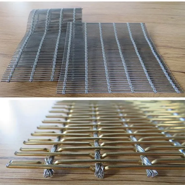 Decorative Embossed Metal Wire Mesh - Powder Coated Twill Woven Stainless Steel Partition, Hotel Entrance Screen, Woven Ceiling photo-2