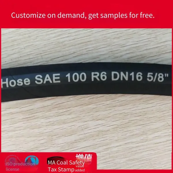 Sae 100 r6 Fiber Braided Rubber Hose, Medium and Low Pressure Reinforced Oil Pipe, r6 Single-layer Fiber Return Oil Pipe photo-3