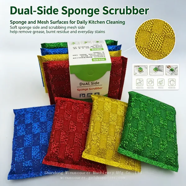 Non-Scratch Wire Cleaning Sponge Pads Heavy Duty Grease Remover for Pot, Pan, Oven, Countertop photo-3